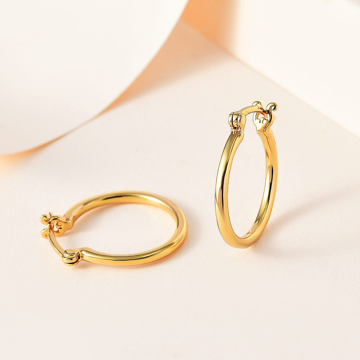 Waterproof Full Hoop Earring in 18K Vermeil Yellow Gold Plating Sterling Silver 7616835 1