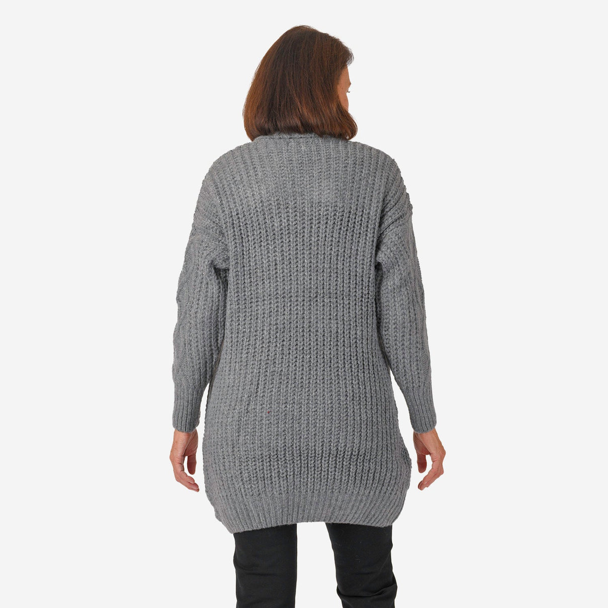 Nova of London Cable Knit Roll Neck Jumper (Size M-L) - Grey 7716238 5