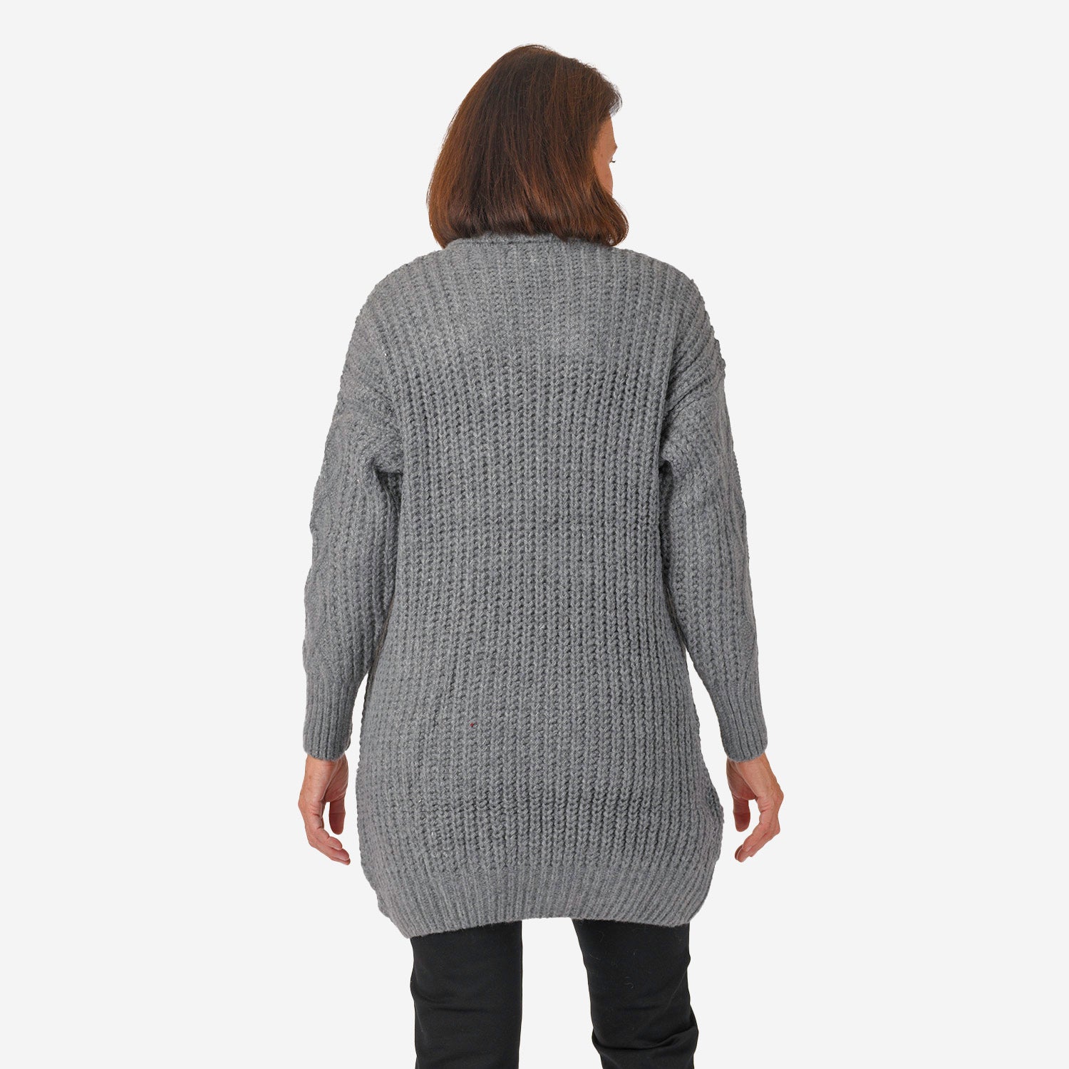 Nova of London Cable Knit Roll Neck Jumper (Size M-L) - Grey 7716238 5