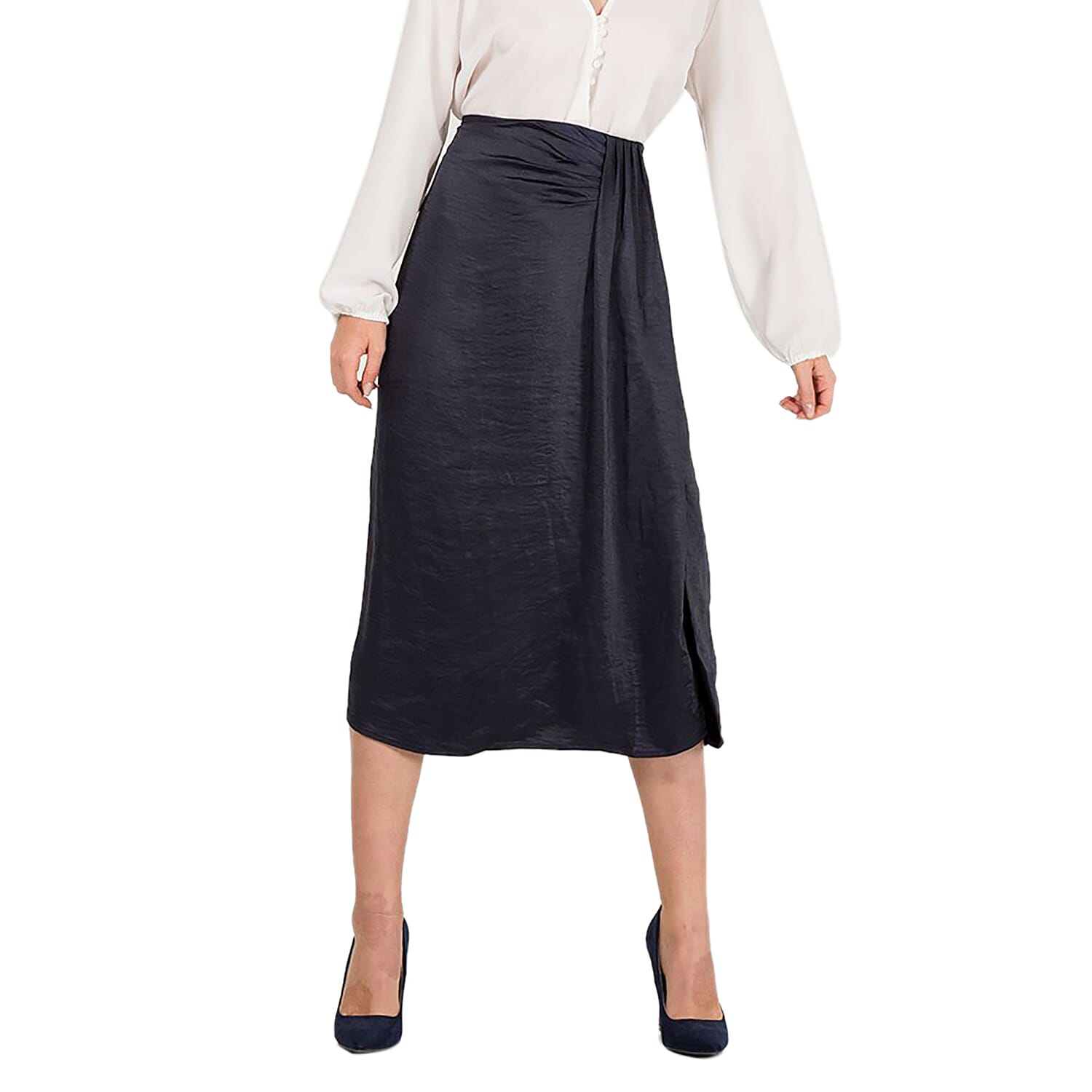 Nova of London Front Pleat Midi Skirt in Navy Colour 6263321 0
