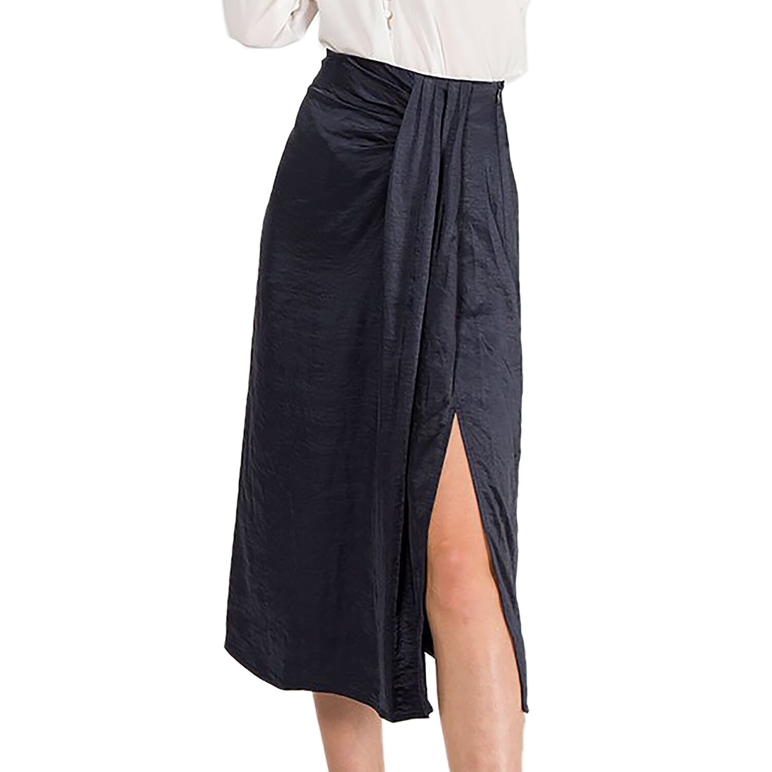 Nova of London Front Pleat Midi Skirt in Navy Colour 6263321 2