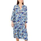 Nova of London Midi Leopard Print Tiered Dress in Aqua Colour (Size up to 20) (60x113cm)