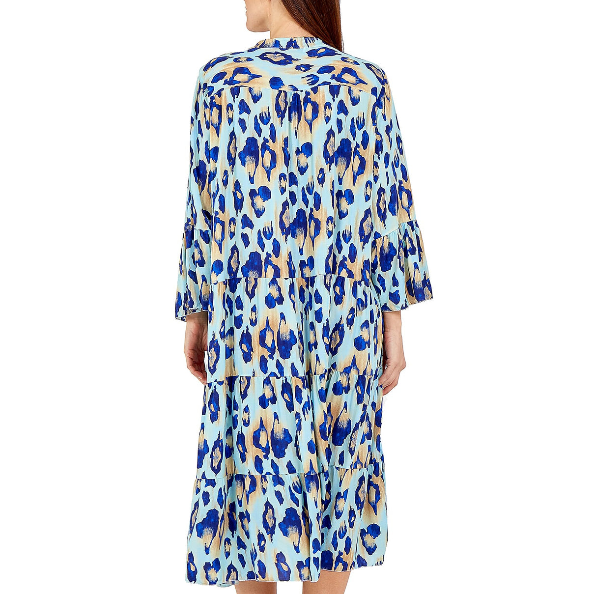 Nova of London Midi Leopard Print Tiered Dress in White and Grey Colour 6242388 1