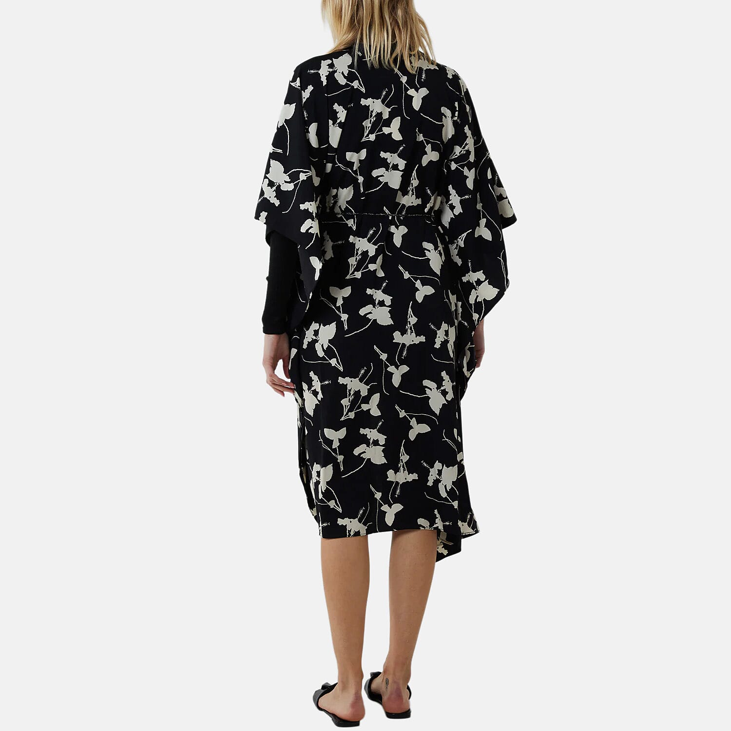 Nova Of London Kimono Midi With Satin Bands (Size M-L, 16 to 20) - Black 8552636 1