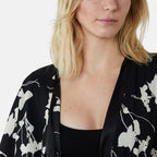 Nova Of London Kimono Midi With Satin Bands (Size M-L, 16 to 20) - Black
