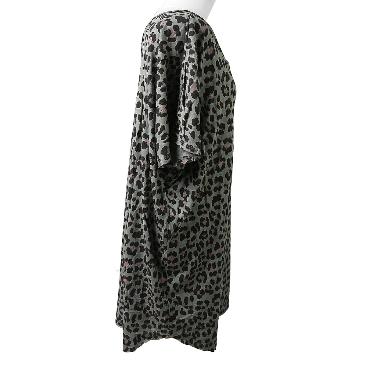 Nova of London Off Shoulder Leopard Print V-Neck Oversized Dress in Beige 6242959 2