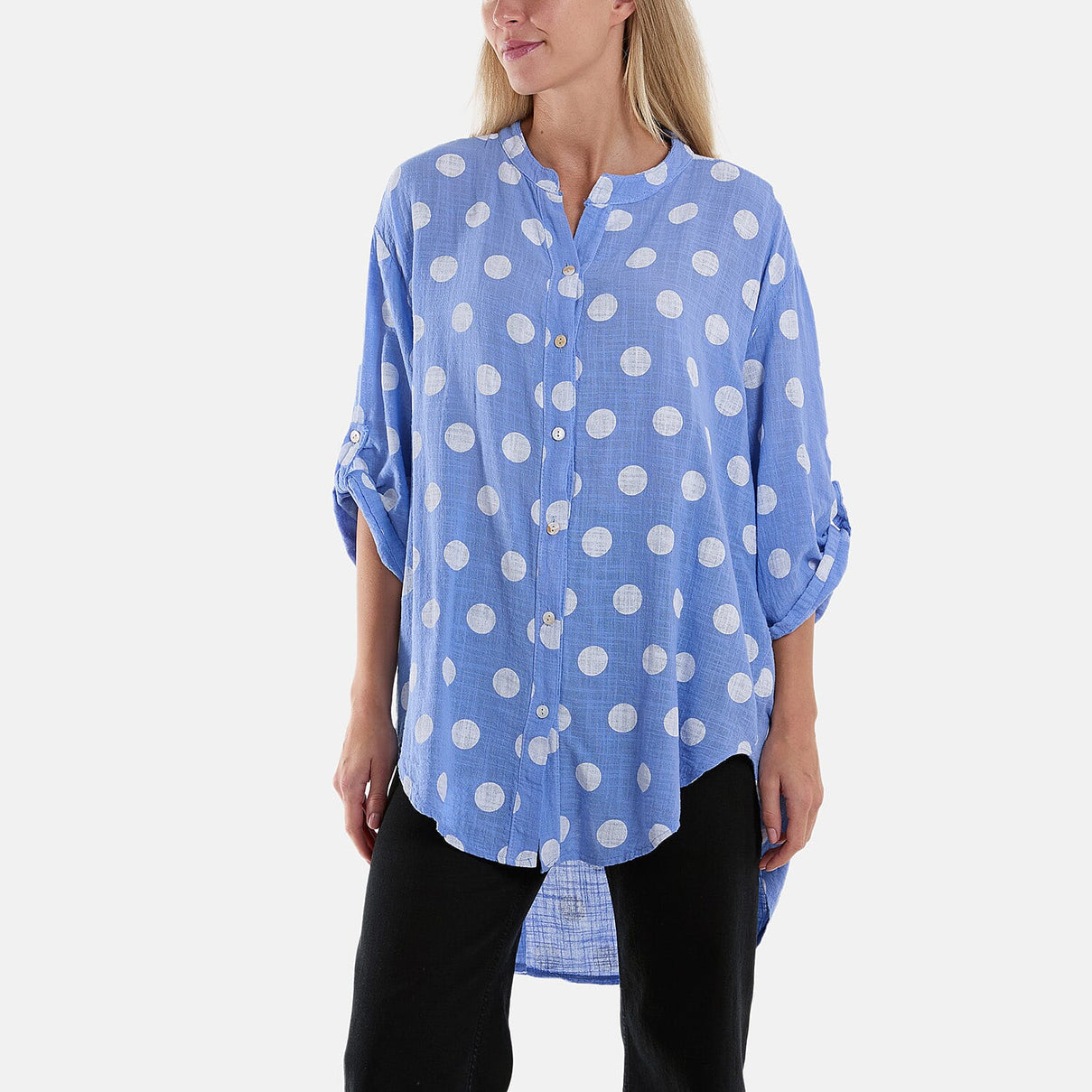 Moda Italia Polka Dot Pure Cotton Shirt 7778644 0