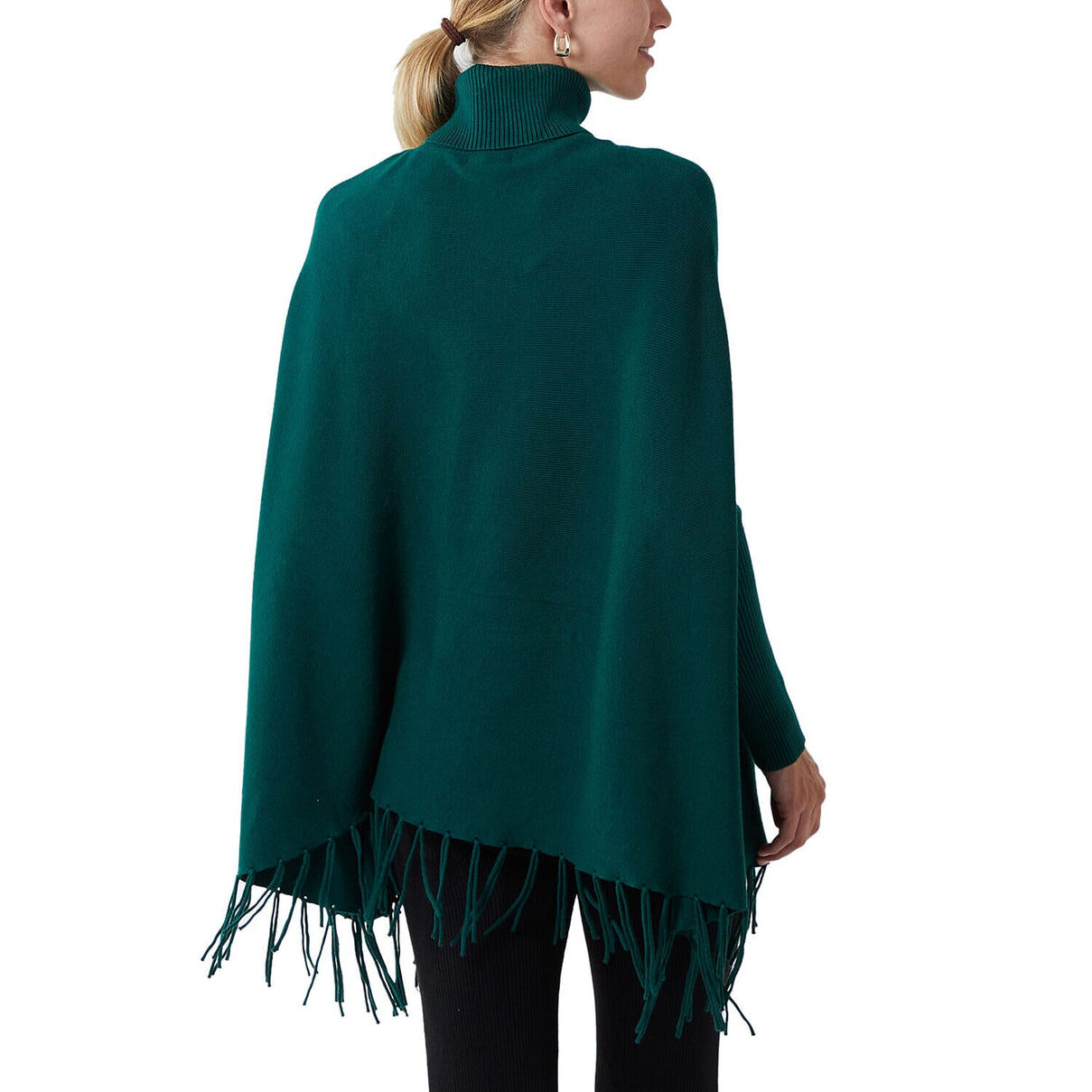 Nova of London Tassel Hem Roll Neck Poncho (One Size,8-20) - Green 7264881 1