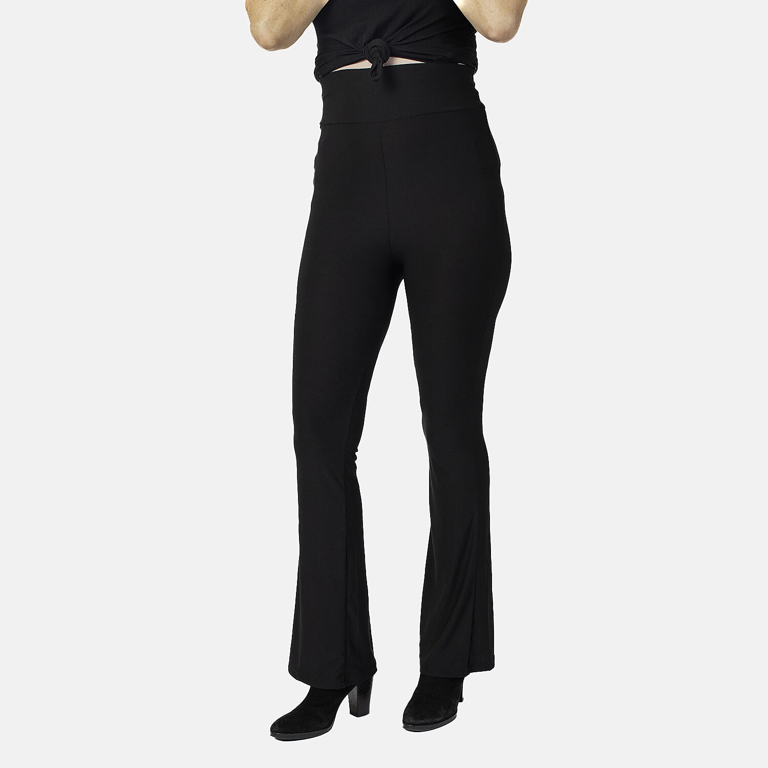 Nova of London Thick Waistband Plain Flared Trousers 7716212 1