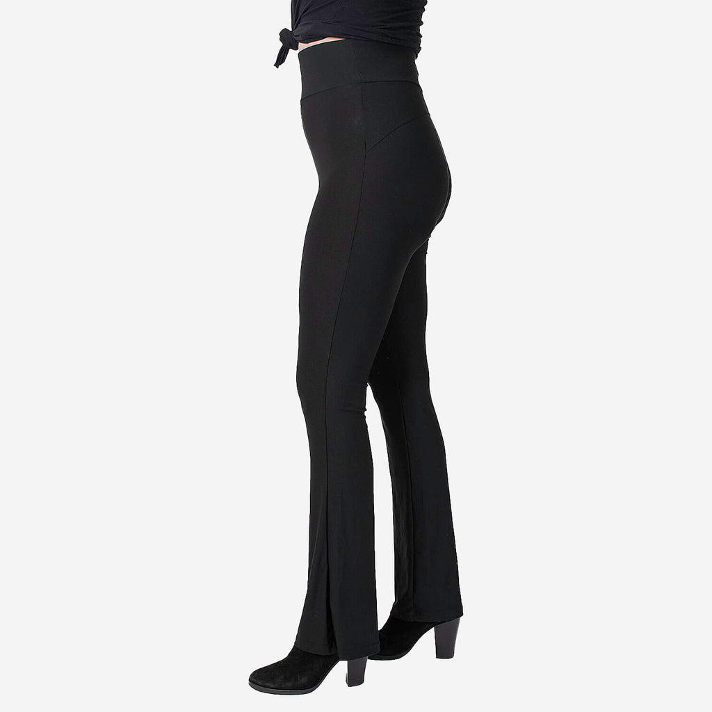 Nova of London Thick Waistband Plain Flared Trousers (Size L) - Black