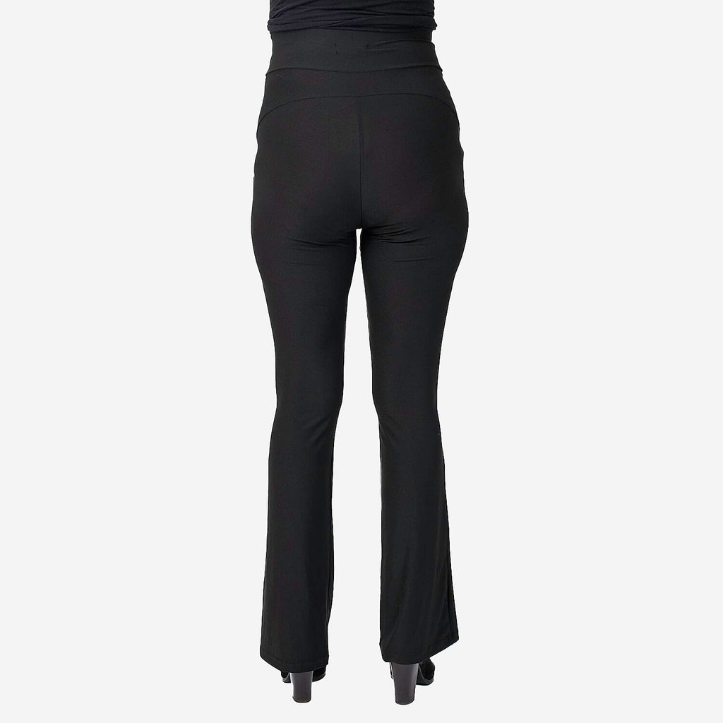 Nova of London Thick Waistband Plain Flared Trousers (Size L) - Black