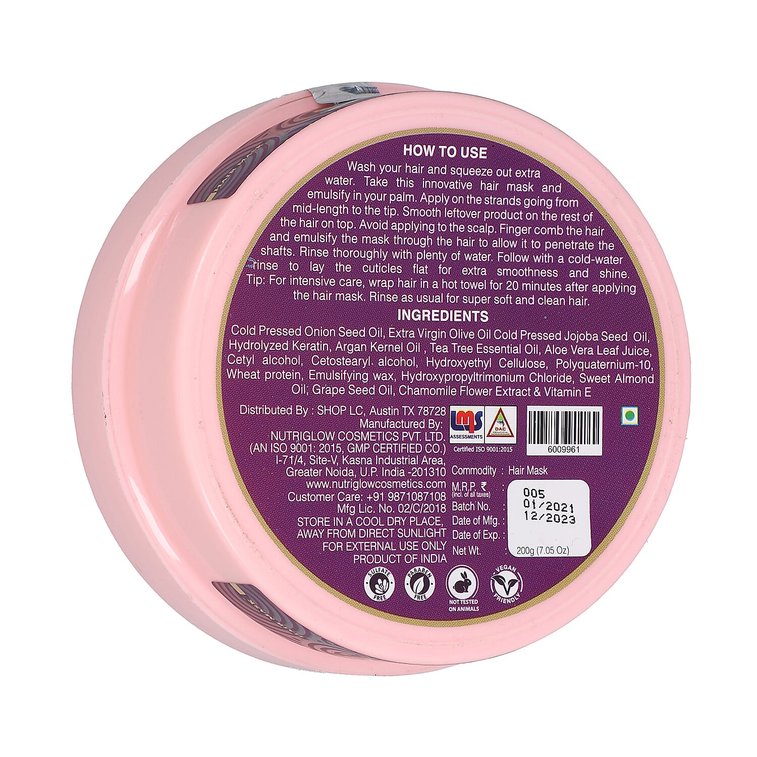 NutriGlow Naturals - Onion Hair Mask - 200g 6019061 4