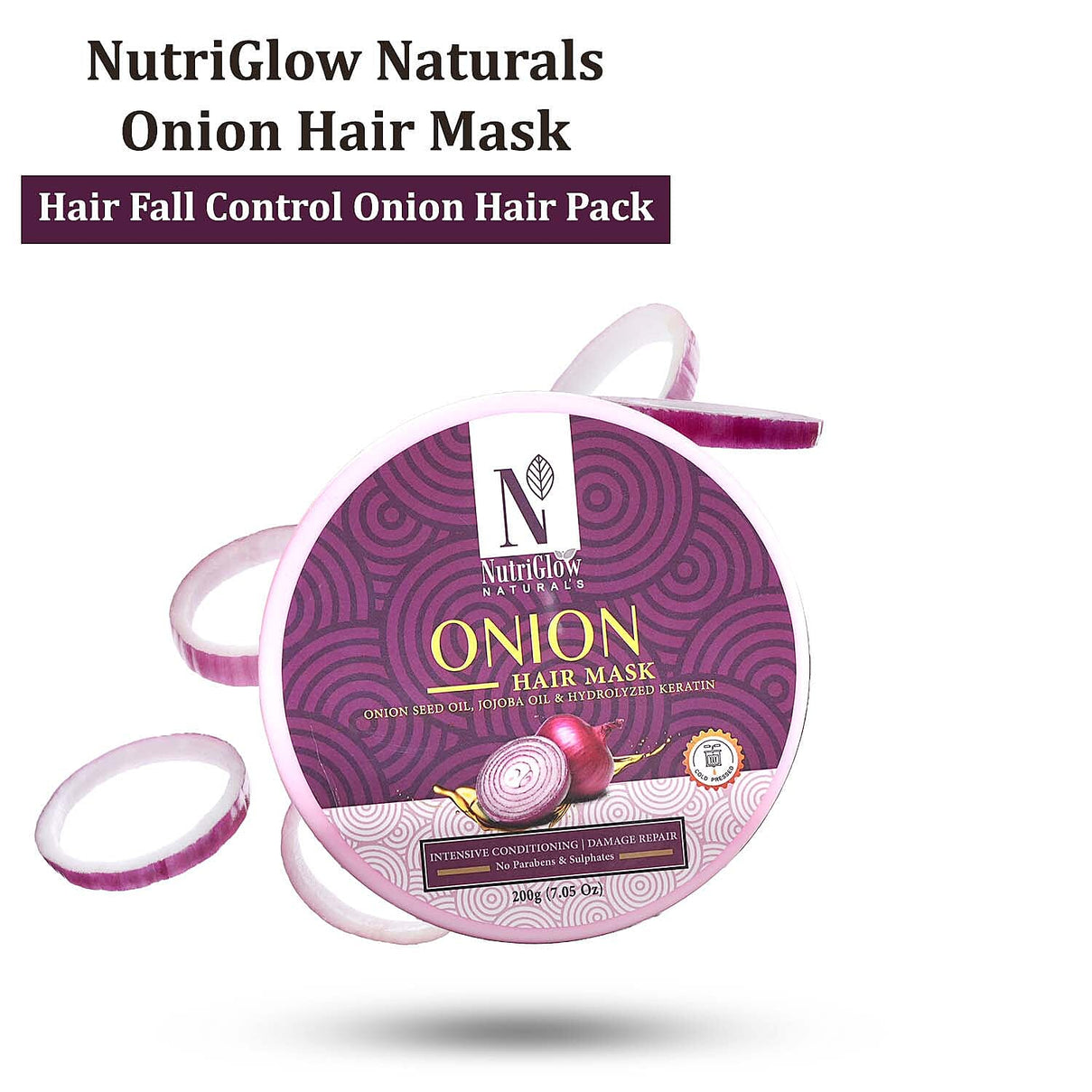 NutriGlow Naturals - Onion Hair Mask - 200g 6019061 5