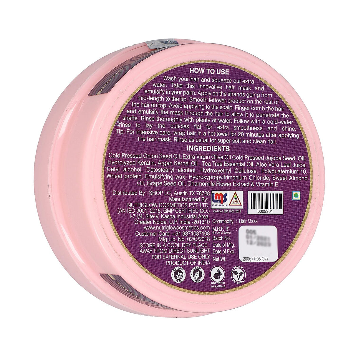 NutriGlow Naturals - Onion Hair Mask - 200g 6019061 7