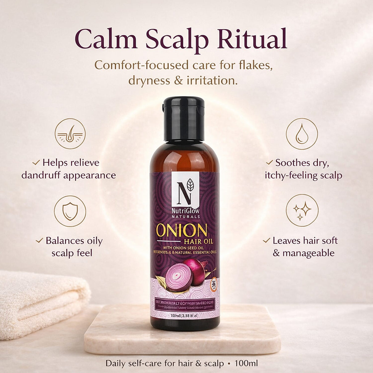 NutriGlow Naturals Onion Hair Oil - 100ml 8201187 1
