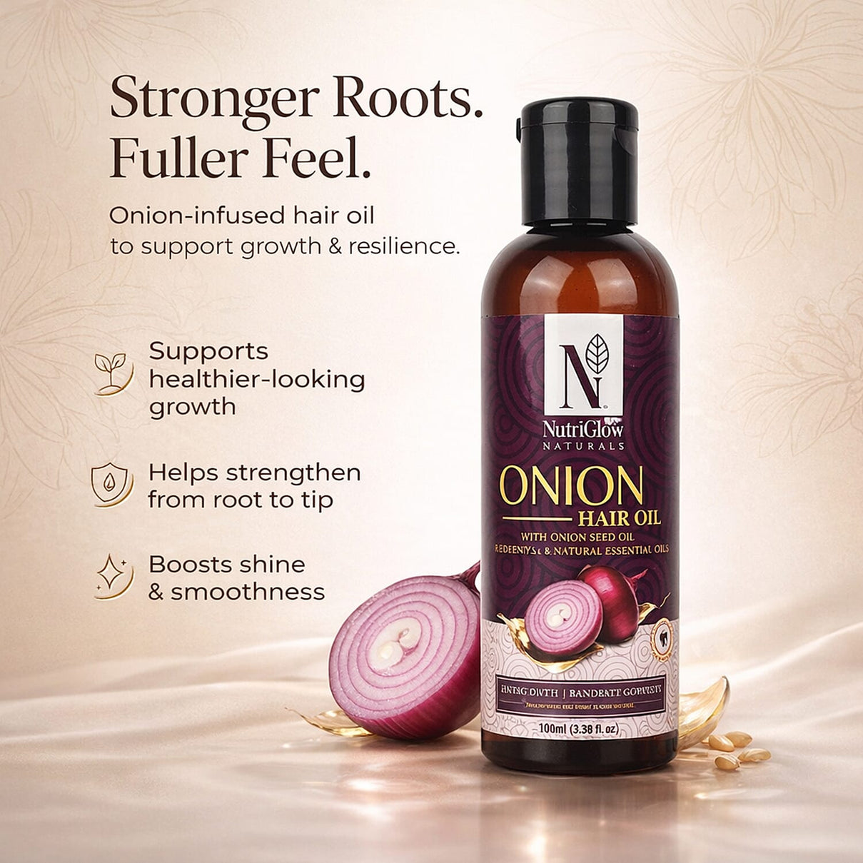 NutriGlow Naturals Onion Hair Oil - 100ml 8201187 2