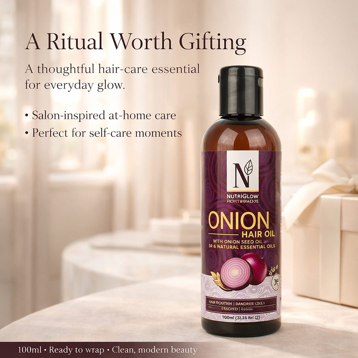 NutriGlow Naturals Onion Hair Oil - 100ml 8201187 3