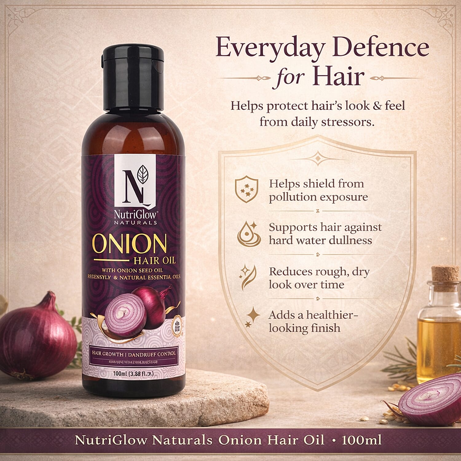 NutriGlow Naturals Onion Hair Oil - 100ml 8201187 4