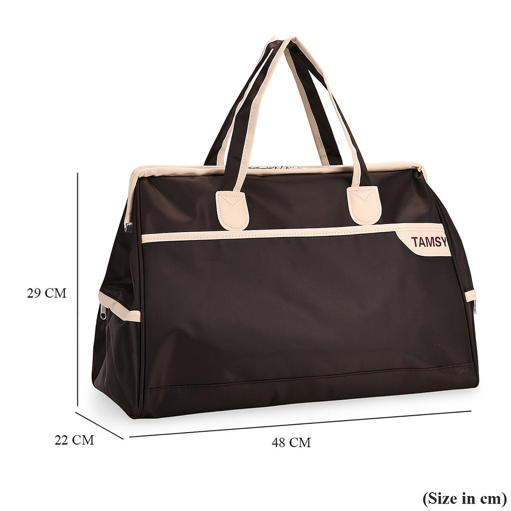 First Time Ever - Tamsy Travel Duffel Bag with Double Handle - Coffee