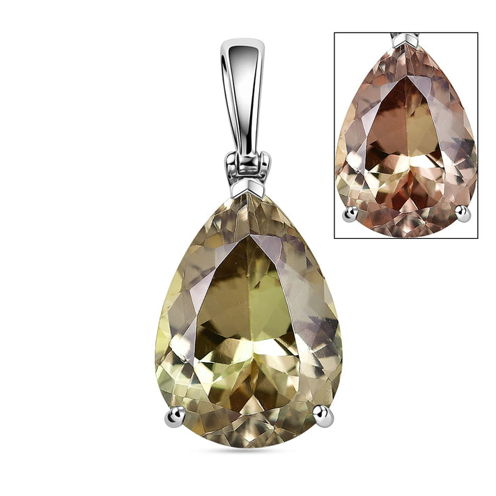 Rhapsody - 950 Platinum AAAA Natural Turkizite Pear Cut Solitaire Pendant 20.00 Ct, Platinum Wt. 5.12 Gms 8500924 1