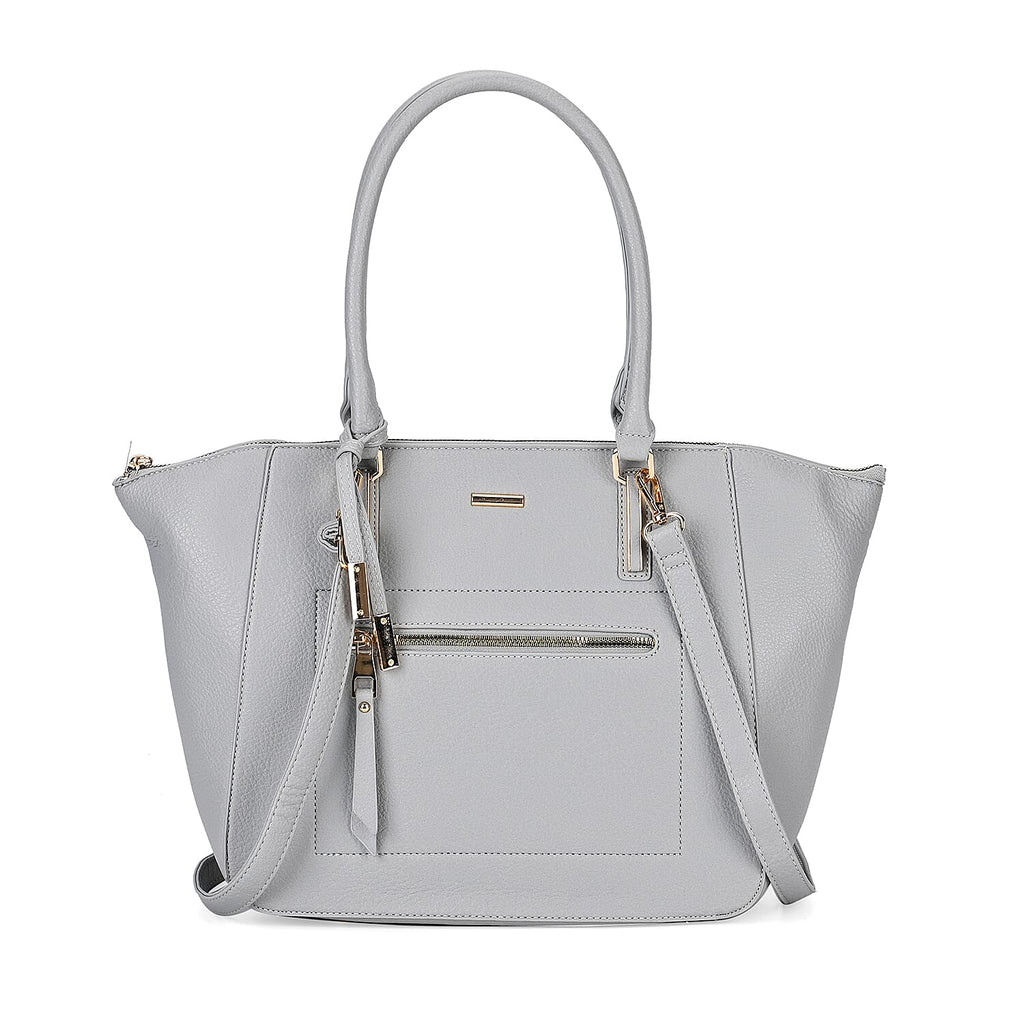 ONE TIME CLOSEOUT DEAL - Large Convertible Fully Lined Crossbody Bag  - Grey