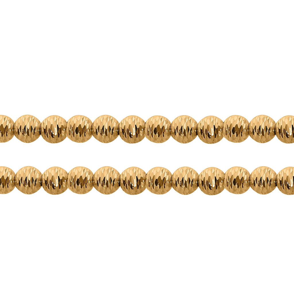 Ottoman Treasures - 14K Yellow Gold Diamond Cut Ball Beads Necklace (Size - 19 with Ext.) with Lobster Clasp Gold Wt. 9.16 Gms.