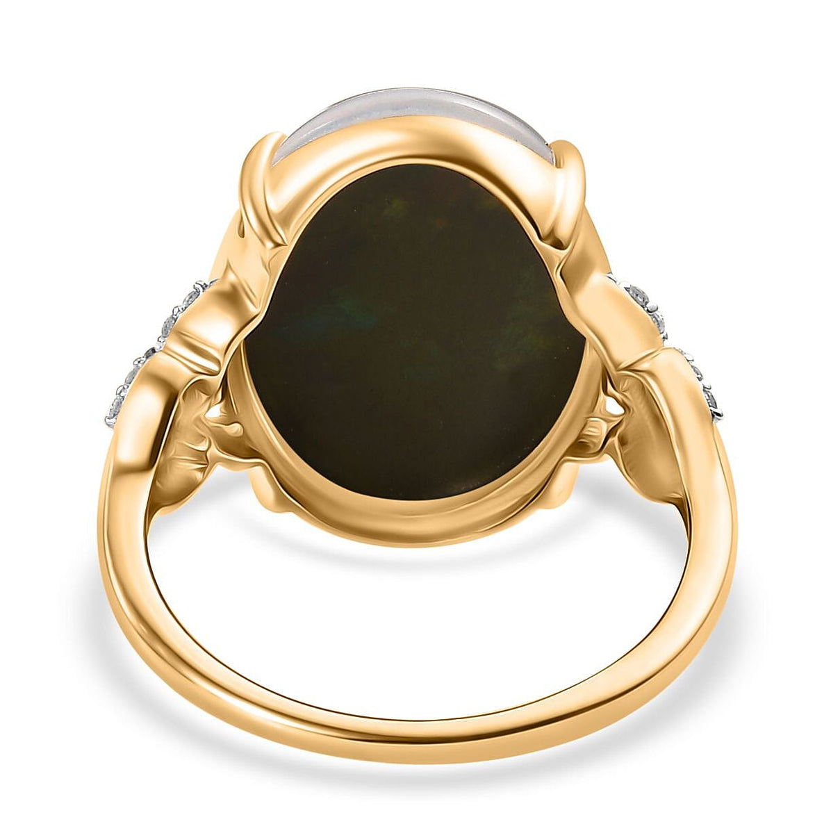 AAA Boulder Opal with White Diamond Ring in 9K Yellow Gold - 6.58 Ct 7961624 11
