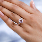 14K Rose Gold AAA Kunzite and Diamond Ring 5.00 Ct