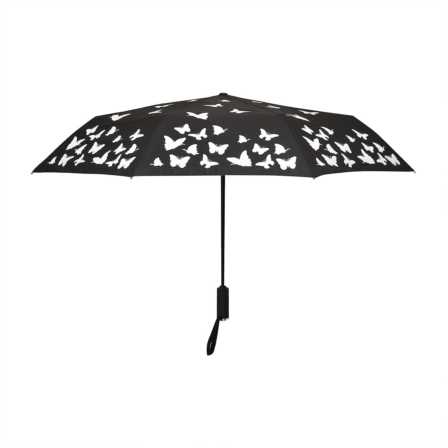 Colour Changing Butterfly Pattern Auto Open - Close Umbrella - Black 7320394 0