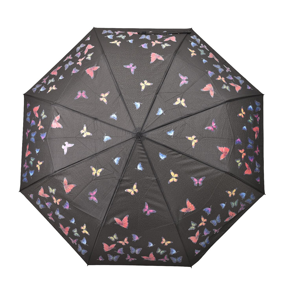 Colour Changing Butterfly Pattern Auto Open - Close Umbrella - Black 7320394 2
