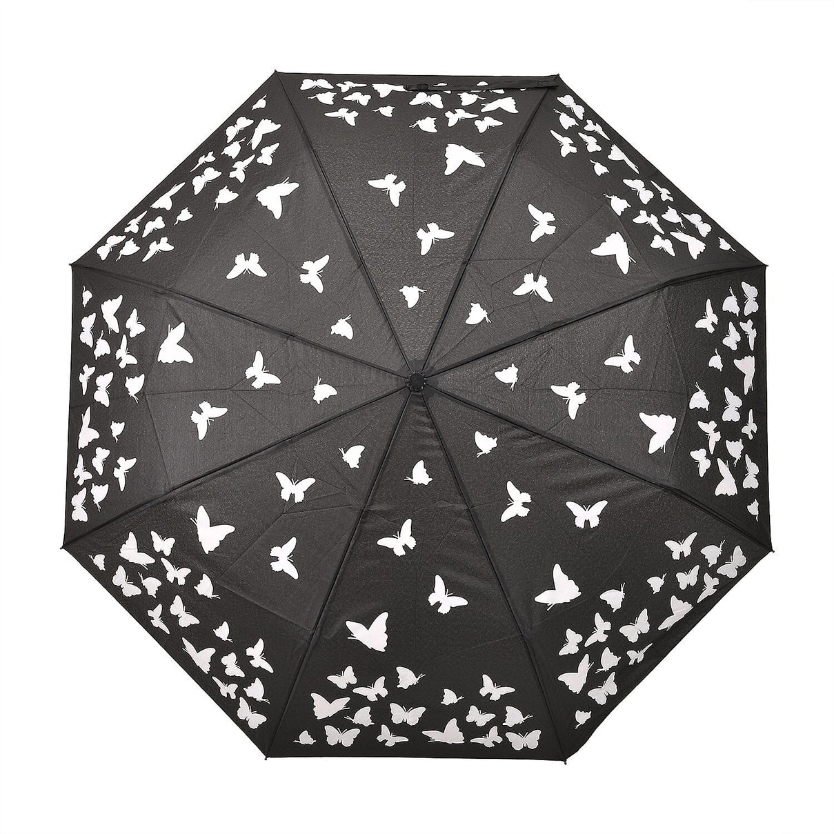 Colour Changing Butterfly Pattern Auto Open - Close Umbrella - Black 7320394 3