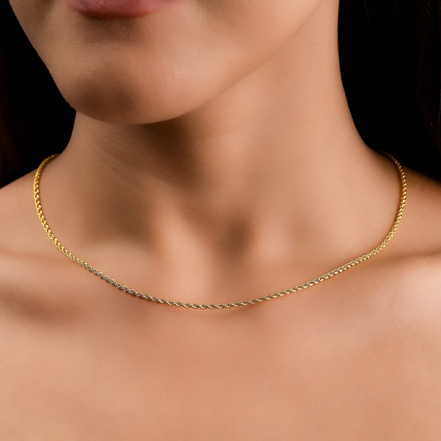 20K Yellow Gold Rope Necklace (Size - 18) with Lobster Lock 7512249 2