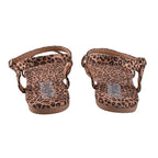 Leopard Patterned Suede Tower Strap Sandals (Size 3)