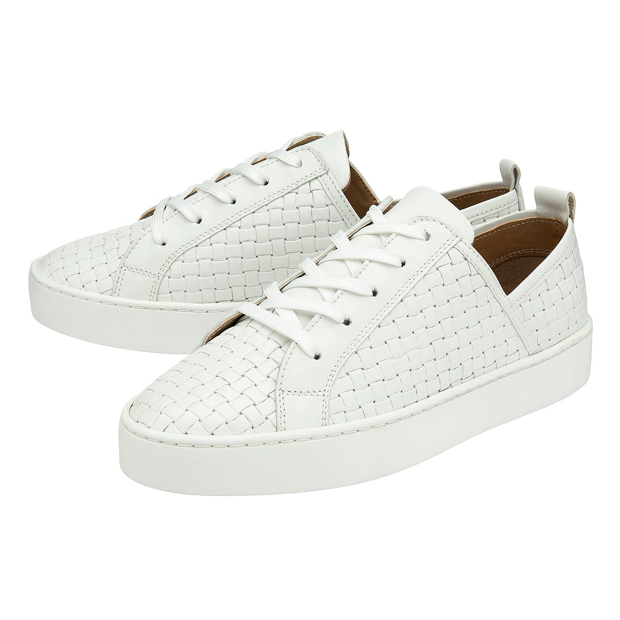 Lotus Leather Kate Lace-Up Trainers - White 7128368 0