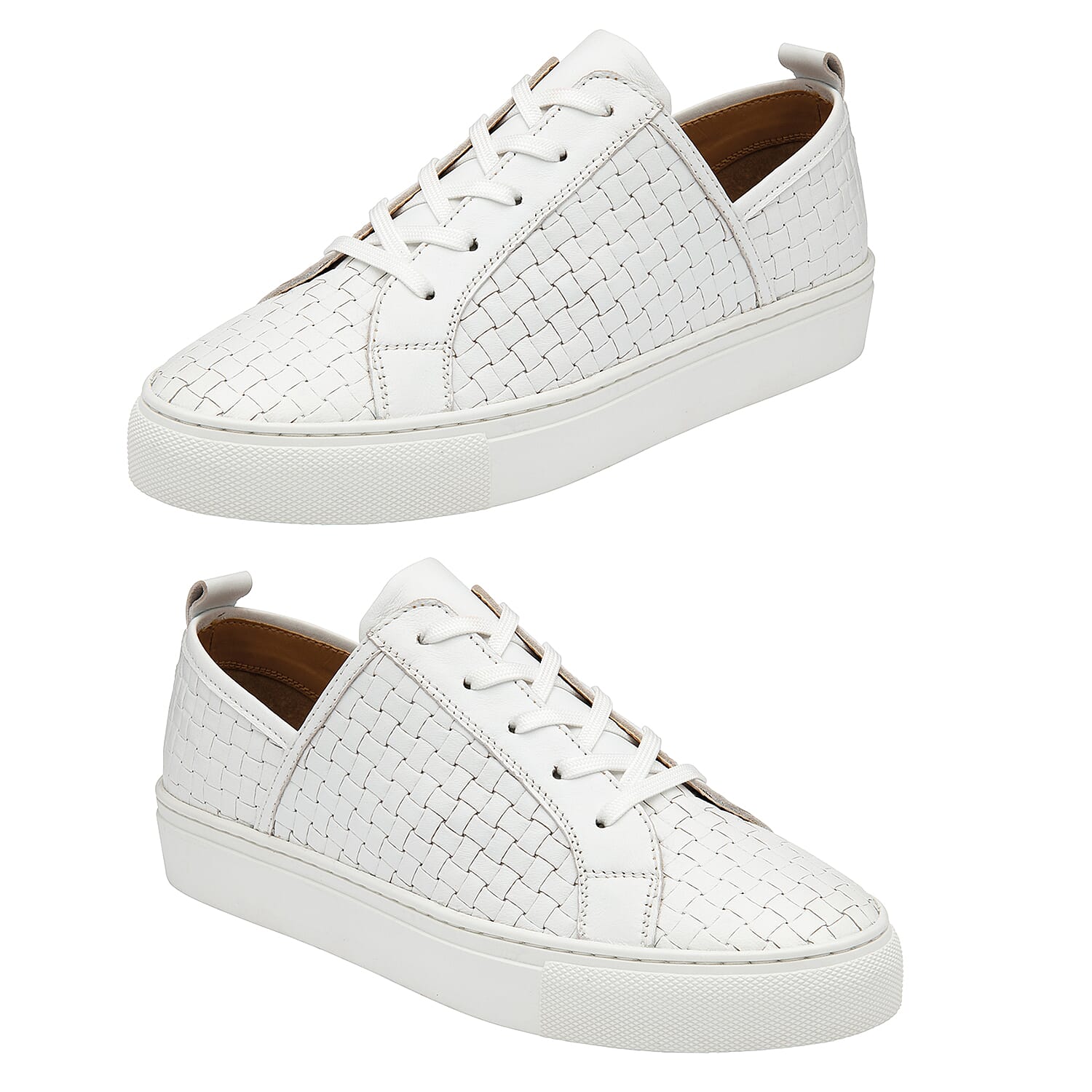 Lotus Leather Kate Lace-Up Trainers - White 7128368 2