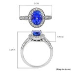 RHAPSODY 950 Platinum AAAA Vivid Tanzanite and Diamond (VS-E-F) Ring 2.55 Ct, Platinum Wt. 5.88 Gms