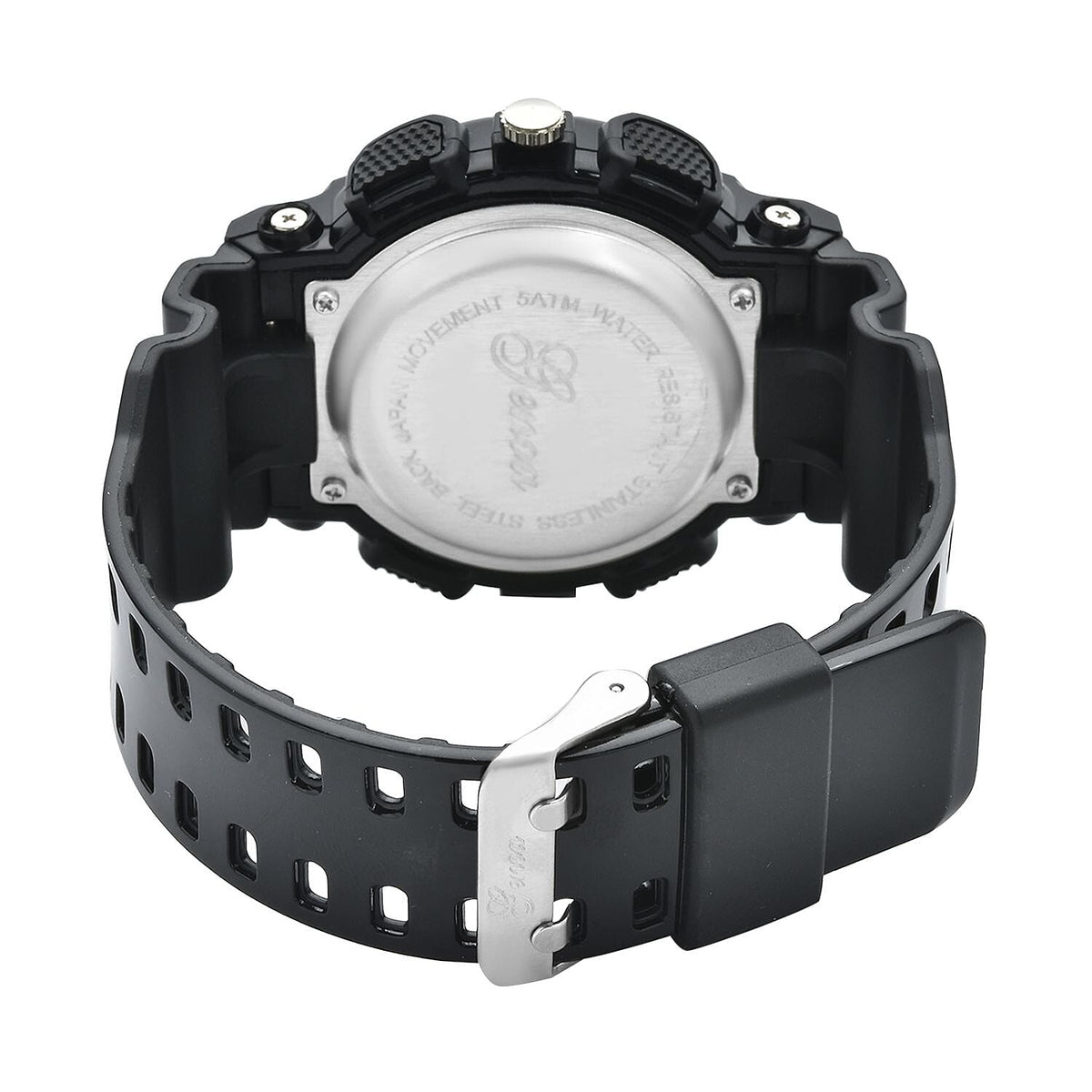 Set of 2 - GENOA Japanese Movement and Digital Water Resistant Watch - Black &amp; White 4026861 6