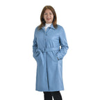 TAMSY Long Coat with Two Pockets and Adjustable Waist Belt (Size L,16-18) - Blue