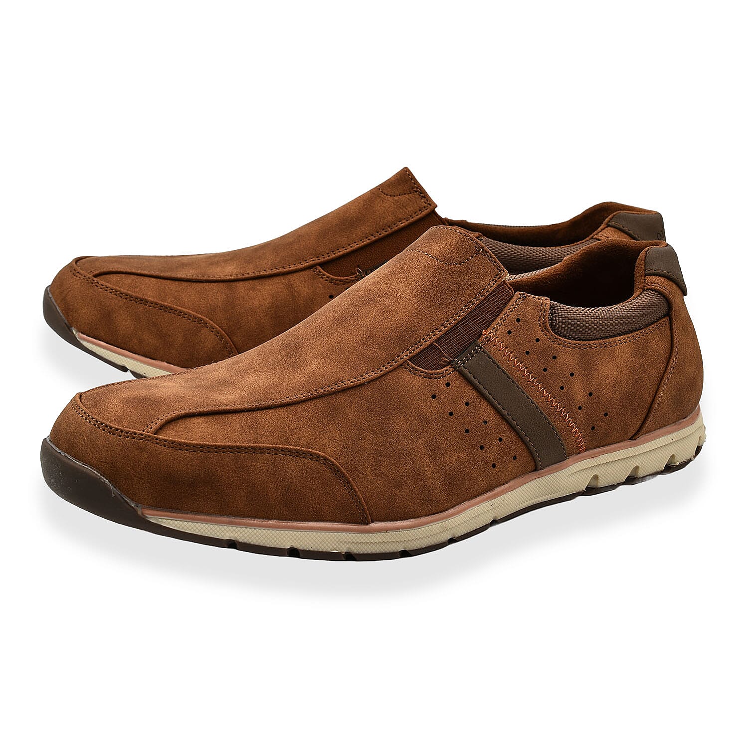 Oakenwood Premium Mens Slip On Trainers - Tan 7744929 1