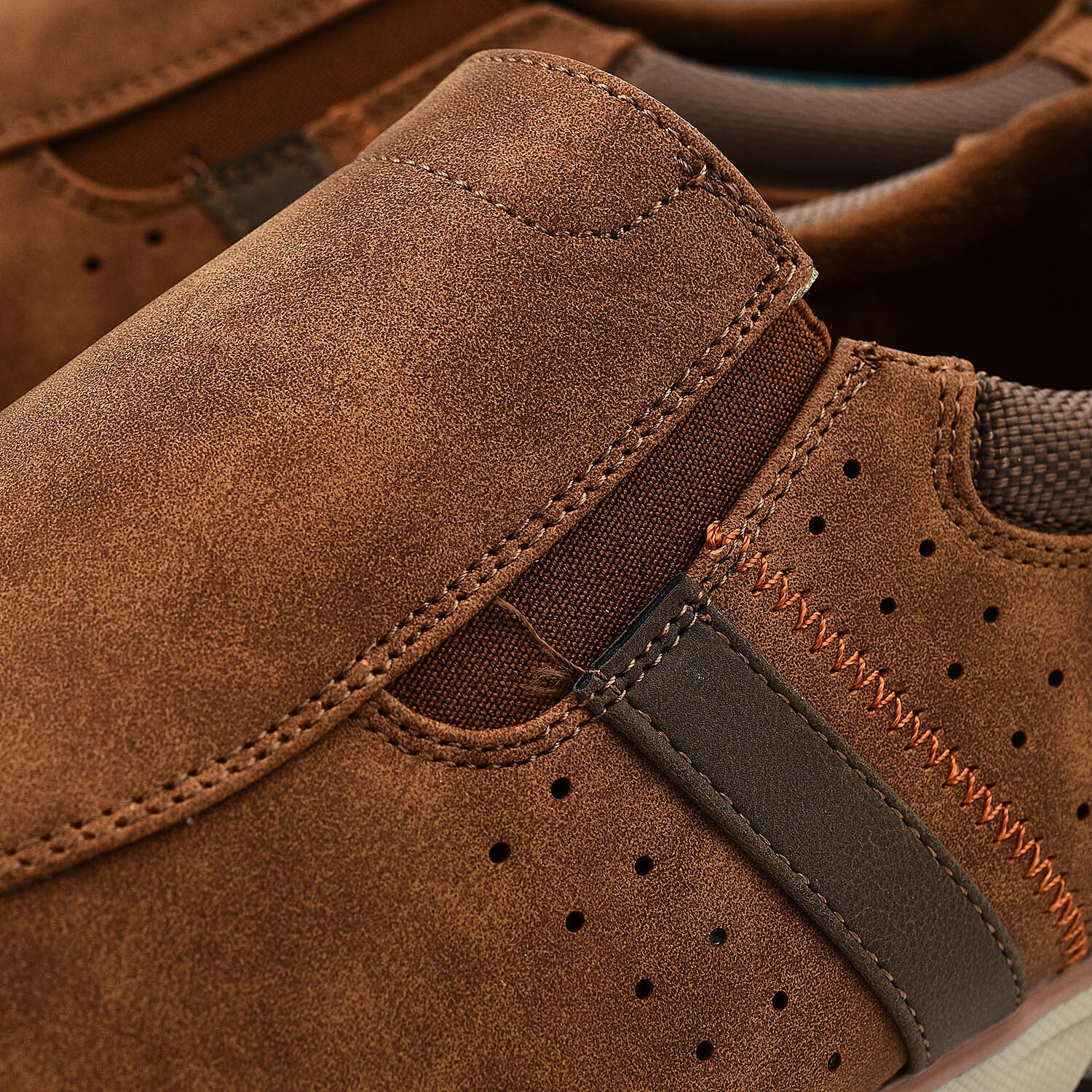 Oakenwood Premium Mens Slip On Trainers - Tan 7744929 3