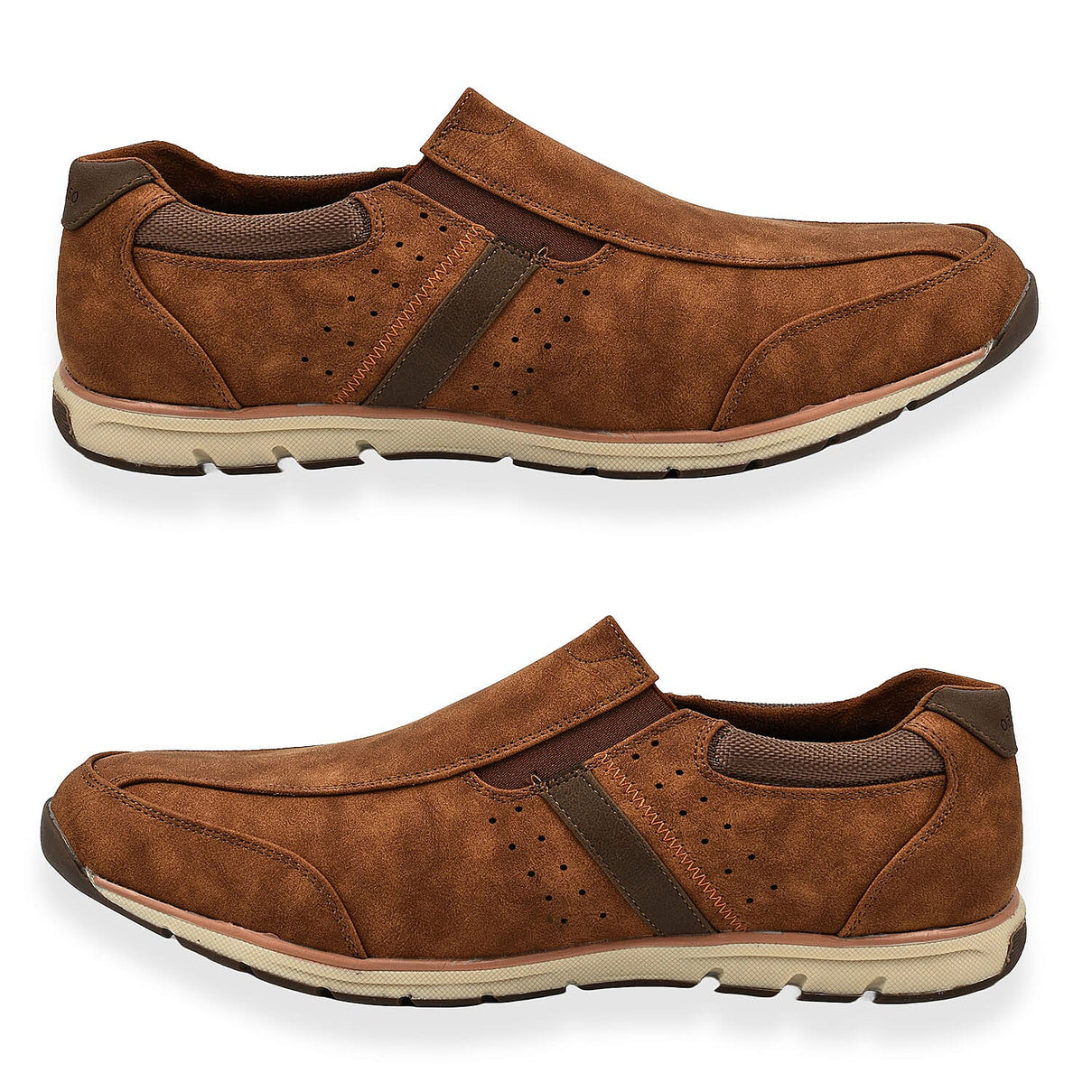 Oakenwood Premium Mens Slip On Trainers - Tan 7744929 4
