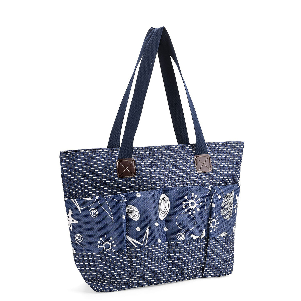 Set of 3 - Ocean Life Pattern Tote Bag, Pouch and Picnic Mat - Blue 8049310 5