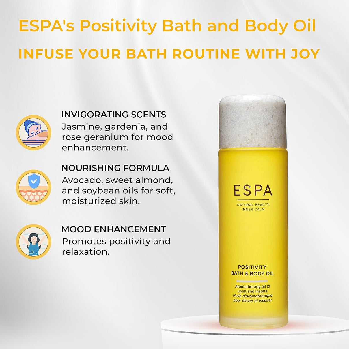 ESPA Positivity Bath and Body Oil 100ml 7725415 2