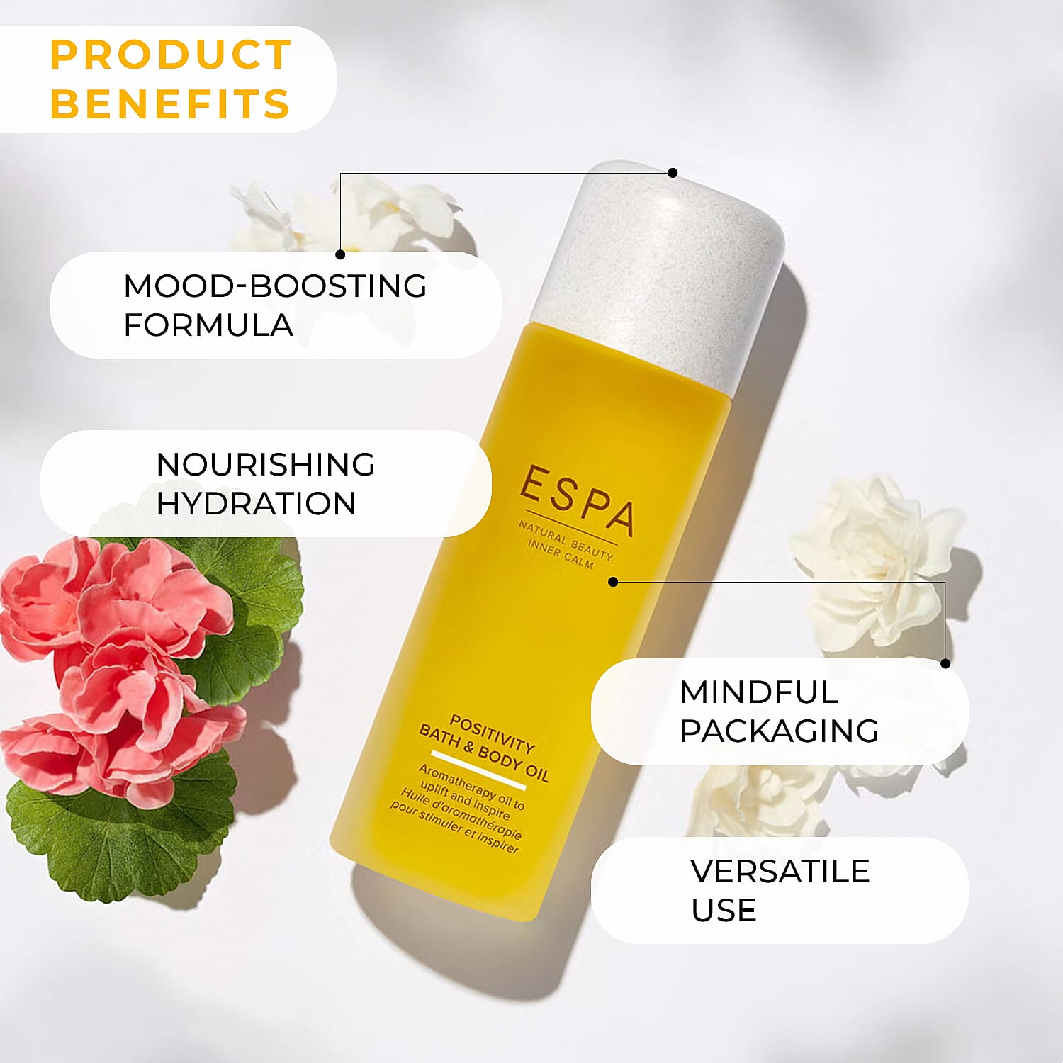 ESPA Positivity Bath and Body Oil 100ml 7725415 6