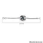 Olmec Jade  Bracelet With T Bar Clasp (Size - 7.5-8) Sterling Silver 61.5 CT