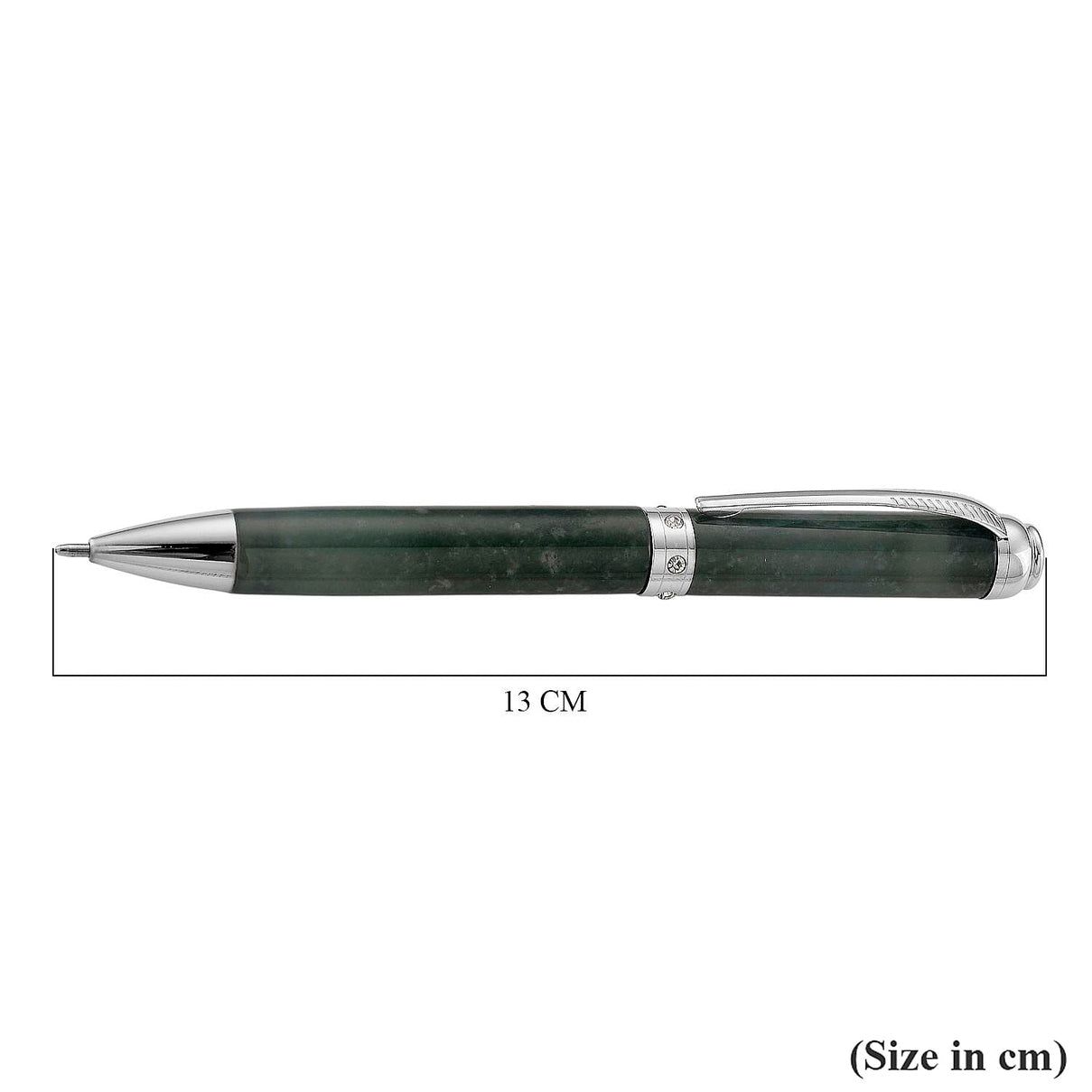 Natural Jadeite Jade &amp; White Crystal Ballpoint Pen 8422666 5