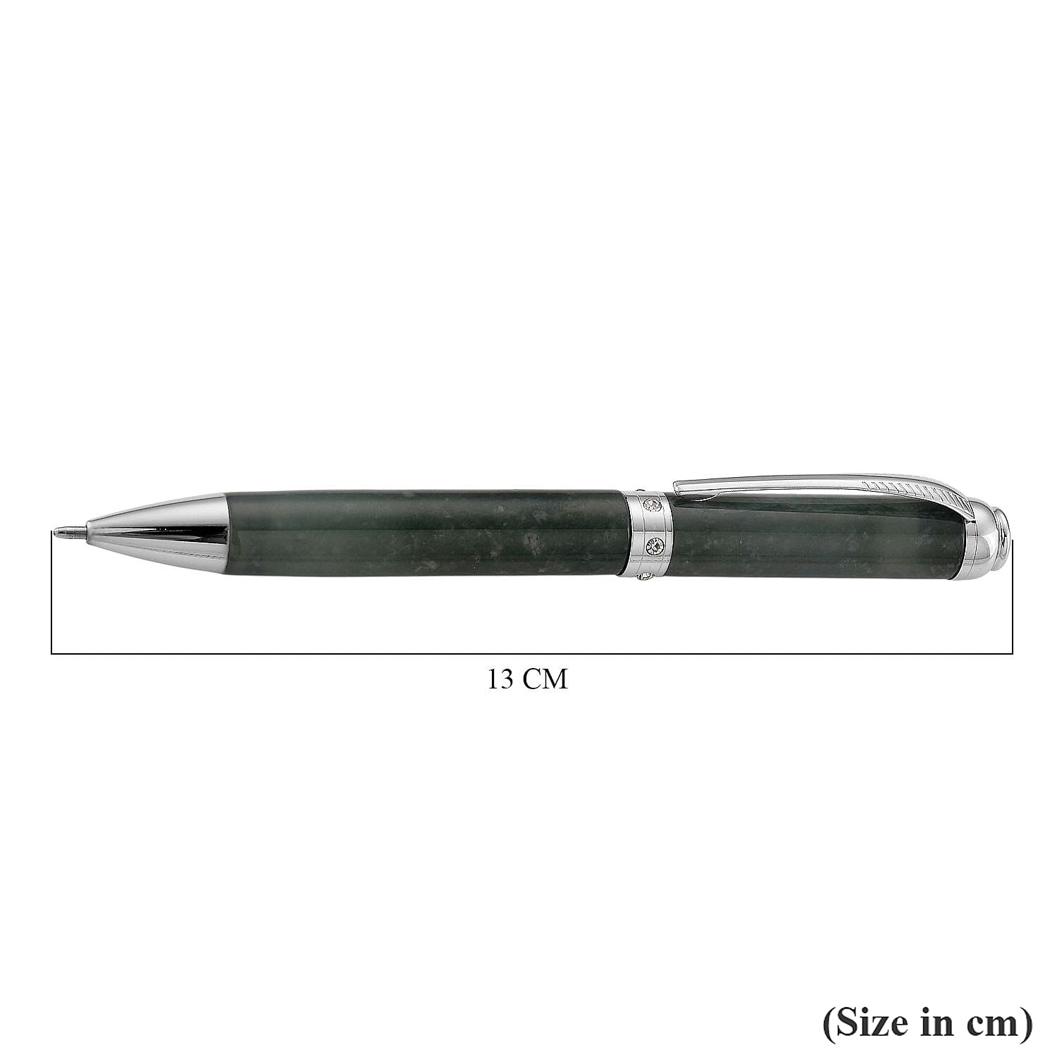 Natural Jadeite Jade &amp; White Crystal Ballpoint Pen 8422666 5