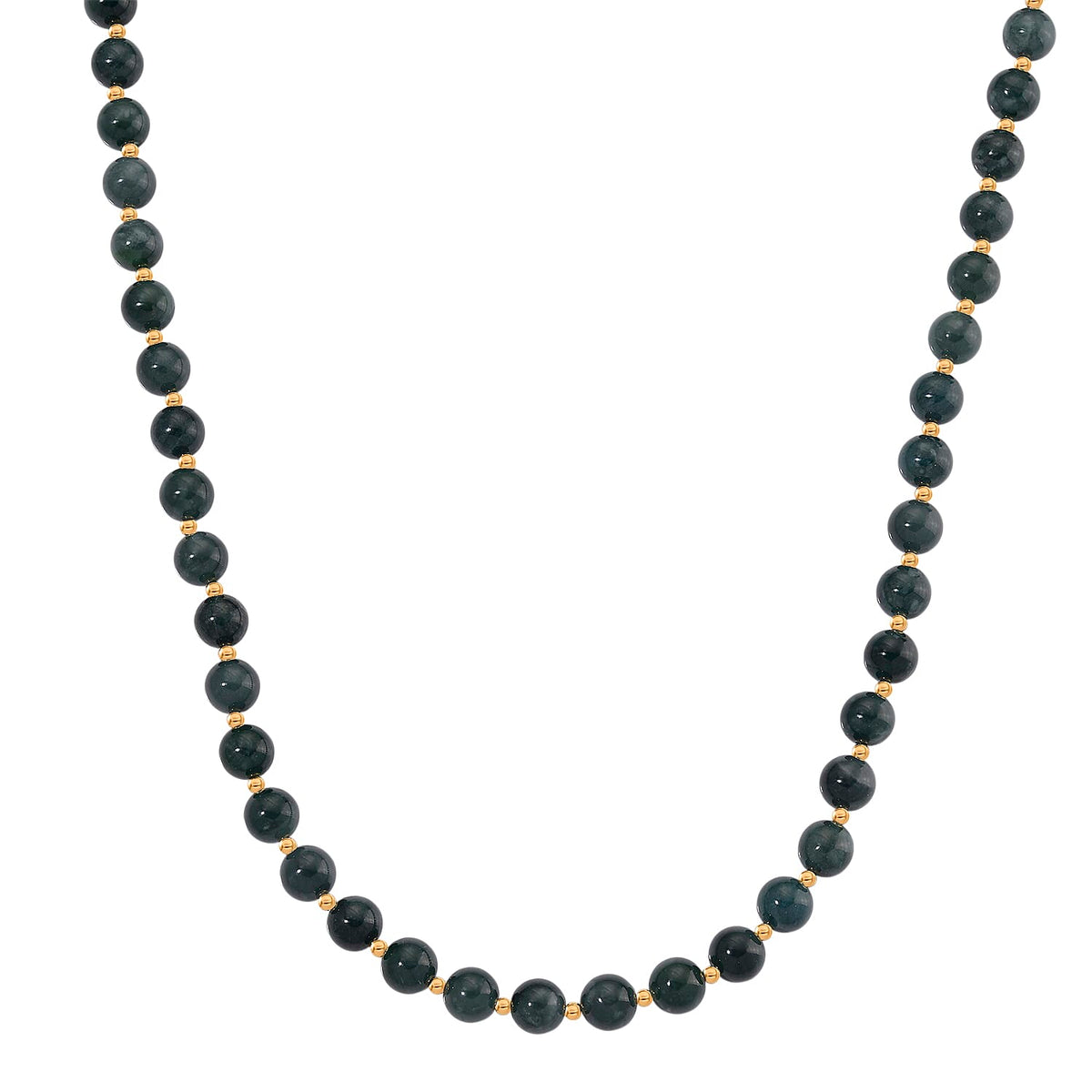 Natural Type A Jadeite Beads Necklace (Size - 30) in Yellow Gold Plating Sterling Silver 500.00 Ct. 8245219 0