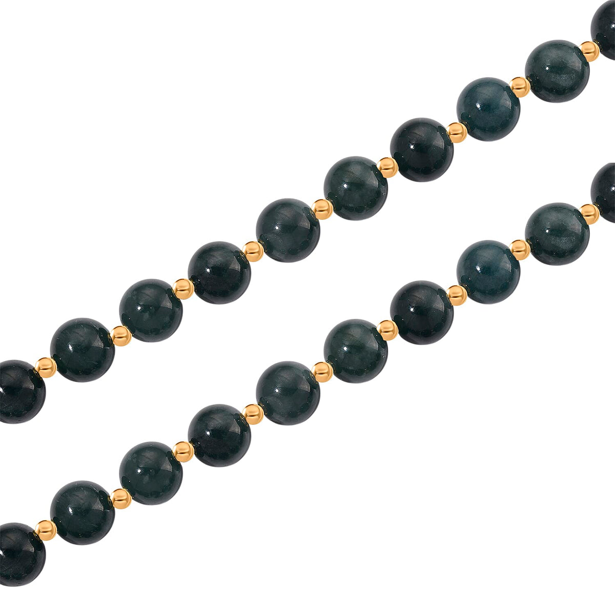 Natural Type A Jadeite Beads Necklace (Size - 30) in Yellow Gold Plating Sterling Silver 500.00 Ct. 8245219 4