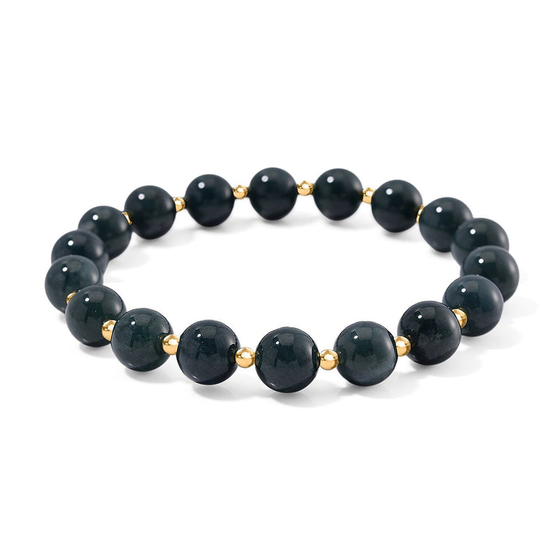 SUPER RARE - Natural Type A Jadeite Bracelet (Size 7.5 Strachable) in Yellow Gold Overlay Sterling Silver 120.00 Ct.